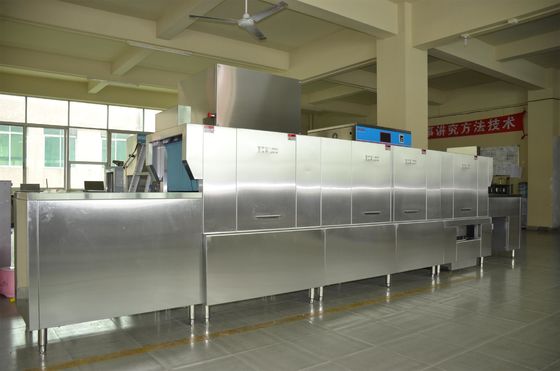 الصين الفولاذ المقاوم للصدأ نوع الرحلة Dishwasher 35KW / 71KW للمطاعم المزود