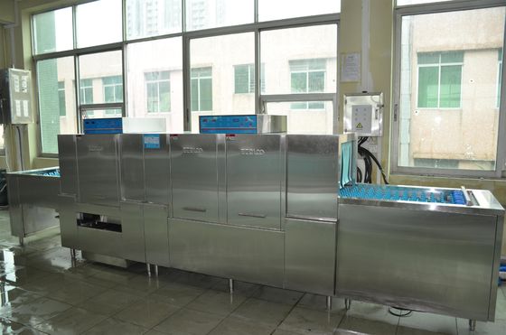 الصين مطعم الصف غسالة صحون 25KW / 61KW 1600H 5400W 850D ، آلة غسل الاطباق التجارية المزود